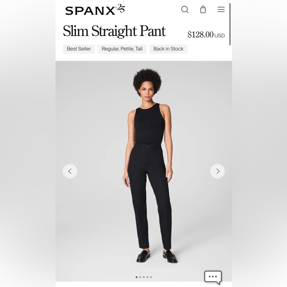SPANX Black Slim Straight Pant